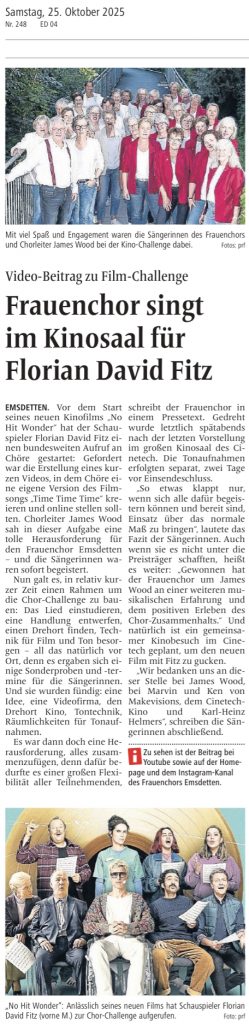 Bild Pressebericht Chor-Challenge #NoHitWonder